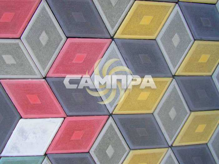 Форма тротуарной плитки Ромб узорчатый фото 4